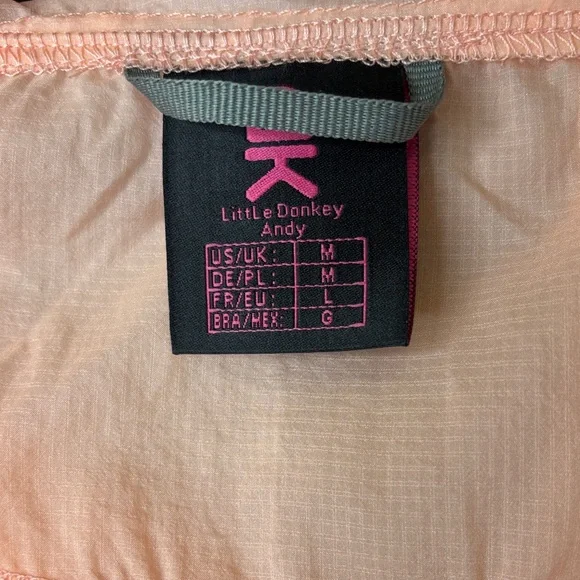 🧡 Little Donkey Andy Lightweight Windbreaker Jacket Peach Blue Zip Medium 🧡 - Picture 2 of 13